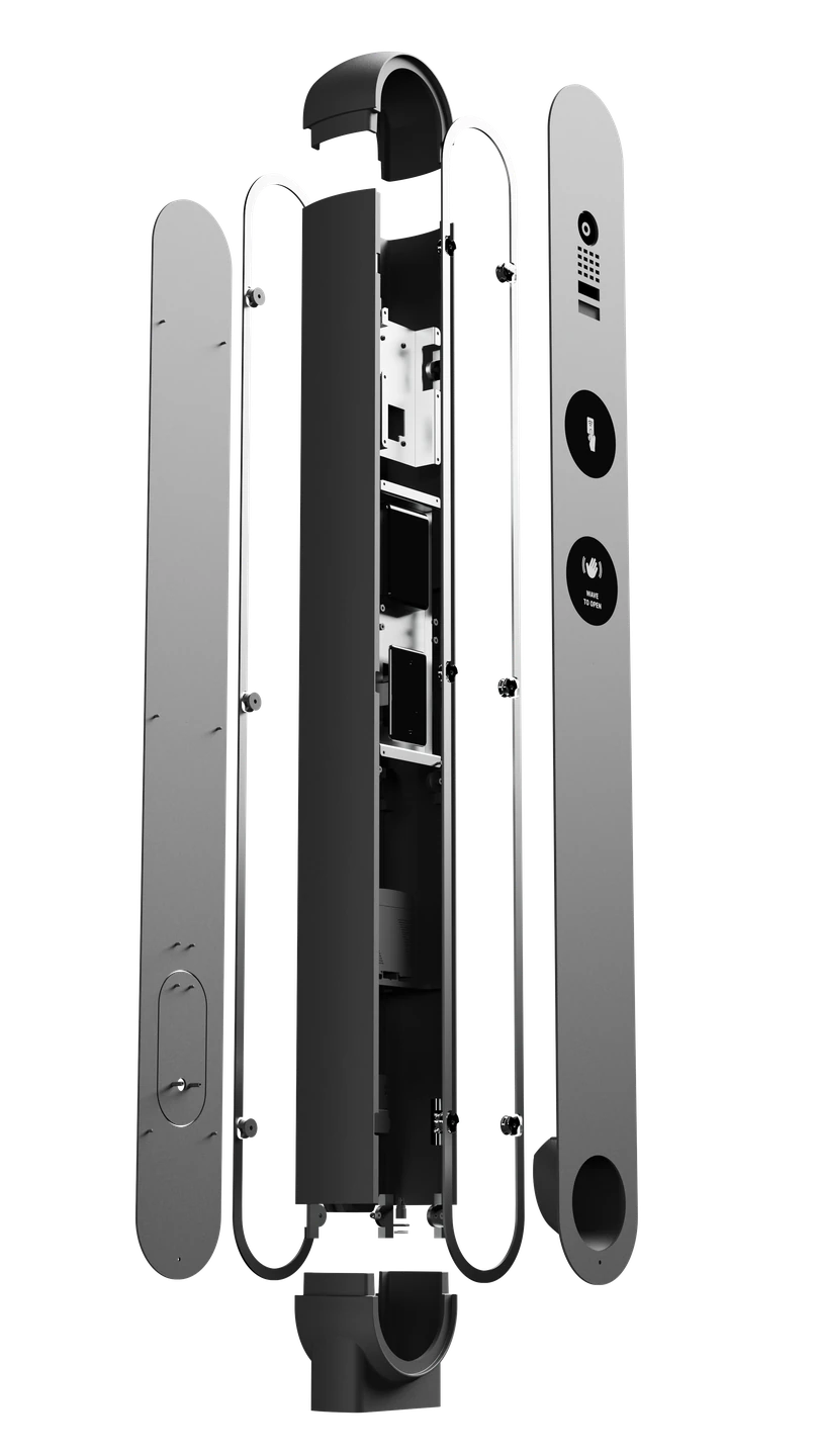 Arivo exploded view showing serviceable construction