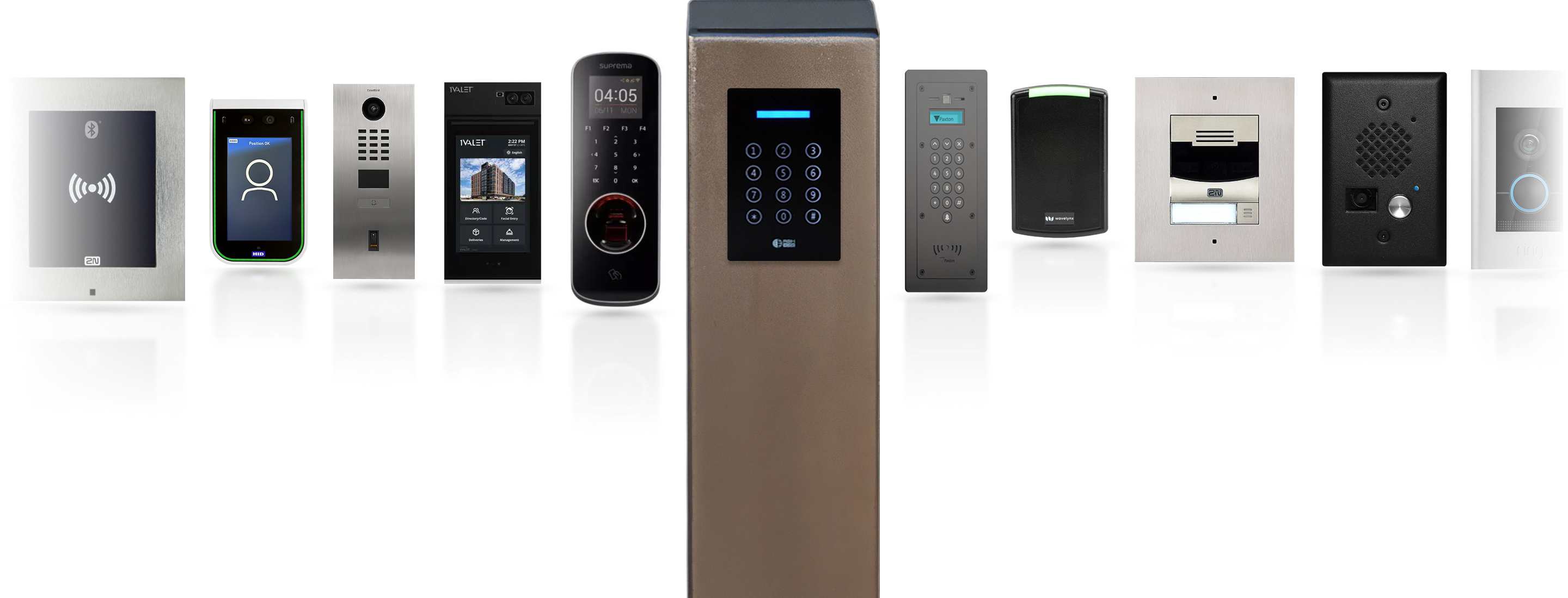 Lobby pedestal with integrated access control devices