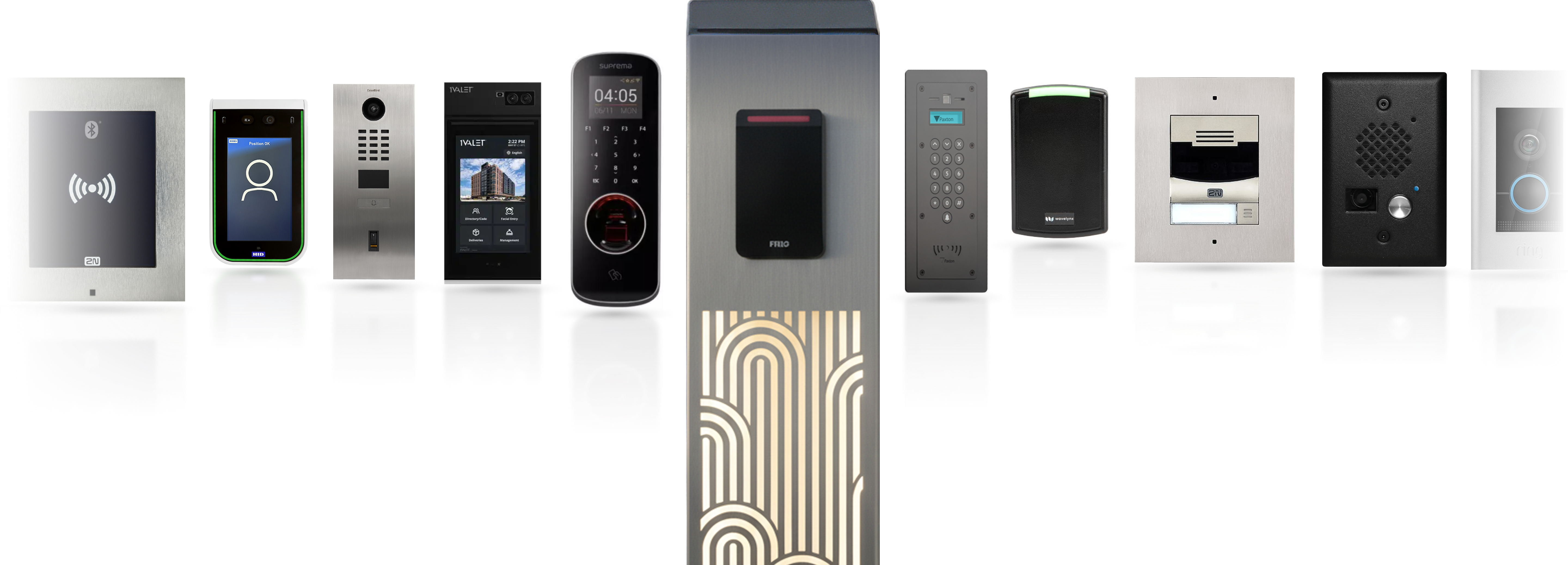 MOTIF pedestal with compatible access control devices from multiple manufacturers