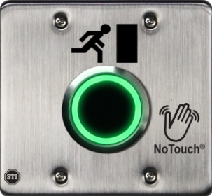 NoTouch® Stainless Steel IR Switch, US Double-Gang, Door Symbol