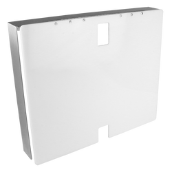Sunshield & privacy shroud for ButterflyMX 21" surface video intercom multi-tenant system, brushed stainless steel & frosted acrylic w/ UV inhibitor